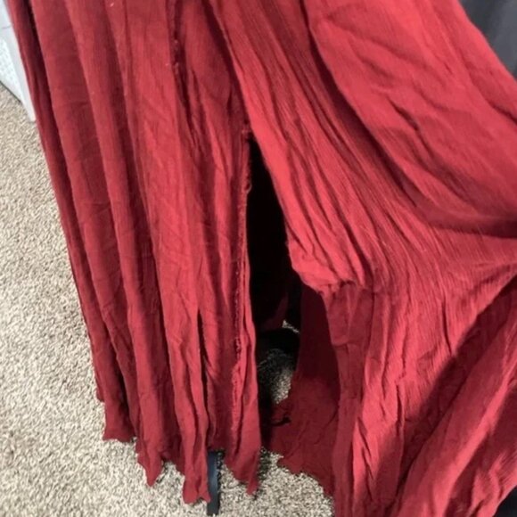 Free People Lille Maxi Dress | Rouge / Red | Size Medium | Flowy ~ Boho Halter - Picture 11 of 16